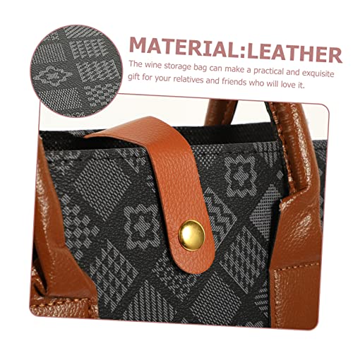 PEPLAYTAL PU Flaschentasche Rotwein Tragetasche mit Griffen Strapazierfähige Dicke Weinverpackungstasche Wiederverwendbar Praktische Flaschenaufbewahrungstasche für Ausflüge und Geschenke von PEPLAYTAL