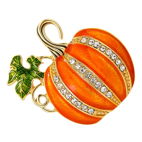 PEPLAYTAL Rhinestone Kürbis Brosche mit Schimmernden Strasssteinen Dekorative Anstecknadel für Halloween Vielseitiges Accessoire für Pullover Jacken und Taschen Eleganter Schmuck für Damen von PEPLAYTAL