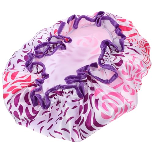 PEPLAYTAL Wiederverwendbare Duschhaube aus Satin für Damen Extra Groß Elastisch Badekappe für Langes Haar Komfortabel Sicherer Sitz Badezimmer Spa Pflege von PEPLAYTAL