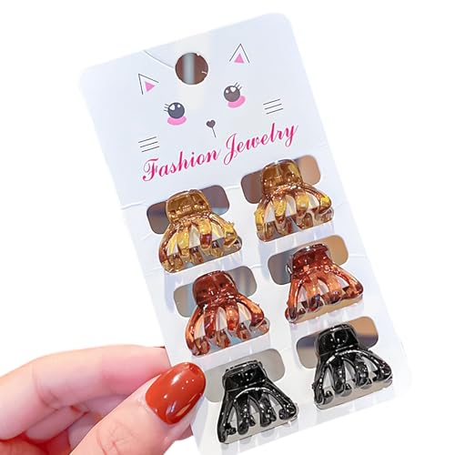 6-teiliges Haarspangen-Set, Vintage-Leoparden-Acryl-Haarklammer, kleine Haarnadel, Haarteile für Damen und Mädchen, Mode-Accessoires von PEPWE