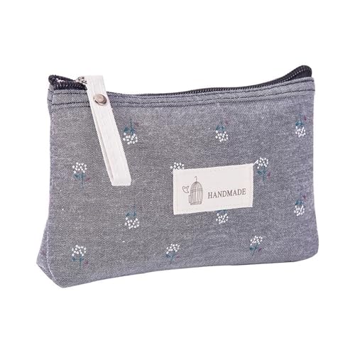 Federmäppchen mit Blumendruck, wasserdicht, Make-up-Tasche, Schreibwaren-Tasche, Kosmetiktasche, Schule, Bürobedarf, grau, 17*11.5cm Federmäppchen mit Blumendruck, wasserdicht, Make-up-Tasche, Schreibwaren-Tasche, Kosmetiktasche, Schule, Bürobedarf, grau, 17*11.5cm von PEPWE