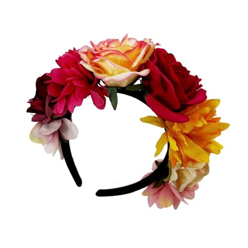 Haarreif mit Rosenblüten aus Stoff für Damen, Hochzeit, Braut, Haarband, Kostüm-Requisiten für Mottoparty, Urlaub, Feiern von PEPWE