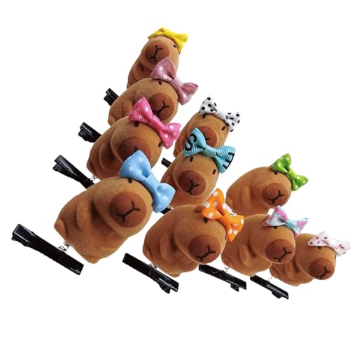 Haarspangen mit Tiermotiven, weiches Plüsch-Haarteil, Cartoon-Haarnadel, einfach zu bedienen, verleiht jedem Outfit Charme, 10 Stück von PEPWE