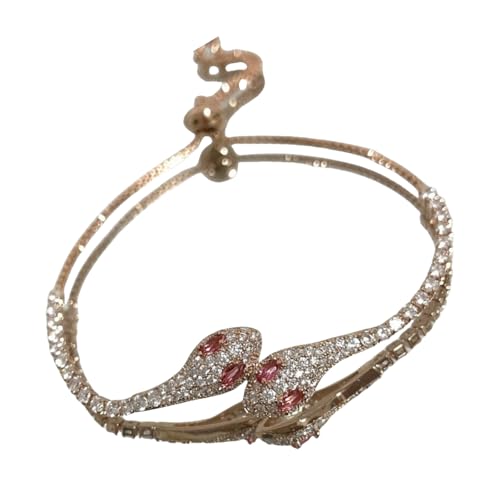 Modische Schlange mit Edelsteinen und Zirkonia, Accessoire für modische Frauen, Event, Ornament, Party-Schmuck für Damen, Einheitsgröße, Wie beschrieben von PEPWE