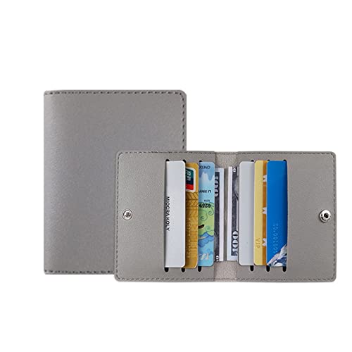 Multislot Ultra-Slim Card Case Pocket Wallet Minimalist Fashion Leather ID Card Holder Card Case Fashion Purse Credit Card Holder, grau von PEPWE