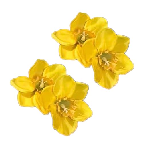PEPWE 1 Paar gelbe Zwillingsblumen-Haarspange mit süßer Seitenklammer, stilvolle Haarspangen für Damen und Mädchen von PEPWE