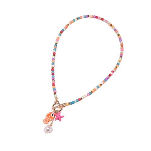 PEPWE Bunte Halskette mit Meeresfisch-Anhänger, hergestellt aus stabilen Keramikperlen und allergiebeständigen Materialien, Keramikperlen-Halskette, Einheitsgröße, Wie beschrieben, Wie beschrieben PEPWE Bunte Halskette mit Meeresfisch-Anhänger, hergestellt aus stabilen Keramikperlen und allergiebeständigen Materialien, Keramikperlen-Halskette, Einheitsgröße, Wie beschrieben, Wie beschrieben von PEPWE