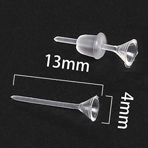 PEPWE for Creative 100 Set Clear Earrings Post Earrings Silicone Earring Backs Ear Studs Piercing Retainers for Women von PEPWE