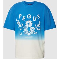 PEQUS Oversized T-Shirt mit Label-Print in Blau, Größe L von PEQUS