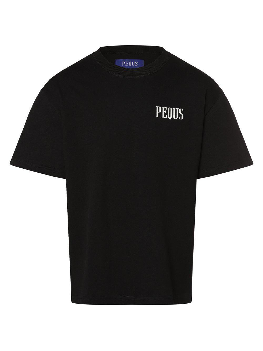PEQUS T-Shirt Herren Baumwolle Rundhals bedruckt, schwarz von PEQUS