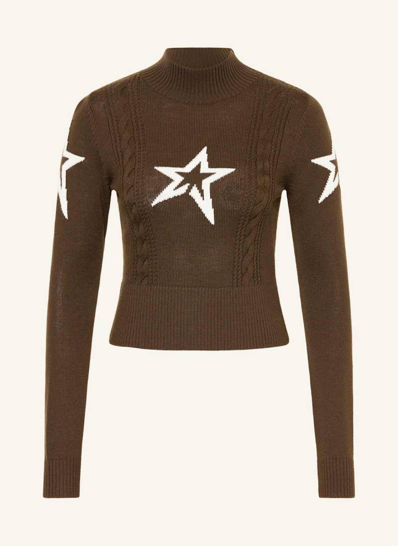 Perfect Moment Pullover Cable Aus Merinowolle braun von PERFECT MOMENT