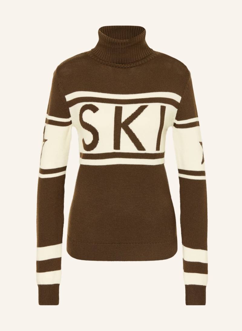 Perfect Moment Pullover Schild Aus Merinowolle braun von PERFECT MOMENT