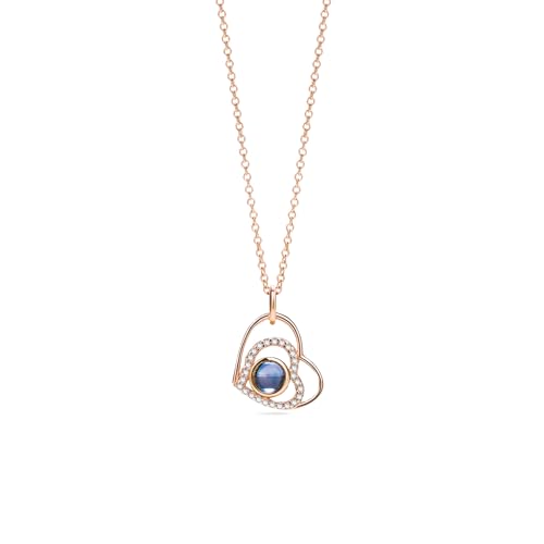 PERIMADE Halskette mit Bild und personalisierter Fotoprojektions-Anhänger für Frauen, individueller Text und Liebe in 100 Sprachen, Gedenk-Herz-Charm-Halskette, individuelles 925er-Sterlingsilber von PERIMADE