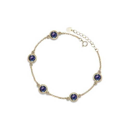PERIMADE Individuelles Bildprojektions-Armband, personalisierter Foto-Gedenkschmuck, 925er Sterlingsilber, individueller Text und Liebe in 100 Sprachen, Fünf-Kreis-Glieder-Memory-Armband für Frauen von PERIMADE