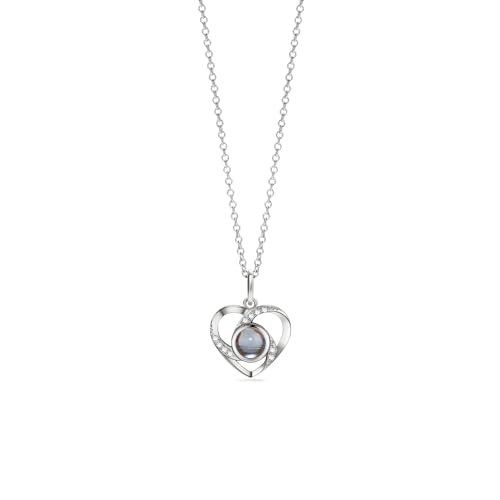 PERIMADE Personalisierte Bildprojektions-Halskette, personalisierter Herz-Foto-Anhänger, individueller Text und Liebe in 100 Sprachen, CZ-Memory-Charm-Halskette, 925er-Sterlingsilber, Gedenkgeschenk PERIMADE Personalisierte Bildprojektions-Halskette, personalisierter Herz-Foto-Anhänger, individueller Text und Liebe in 100 Sprachen, CZ-Memory-Charm-Halskette, 925er-Sterlingsilber, Gedenkgeschenk von PERIMADE