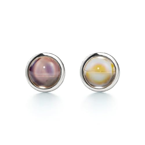 PERIMADE Personalisierte Doppel-Foto-Ohrstecker, Projektionsohrringe für Frauen, individueller Bildkreis, Punkt-Ohrring-Set, individueller Text und Liebe in 100 Sprachen, 925er Sterlingsilber, Schmuck von PERIMADE