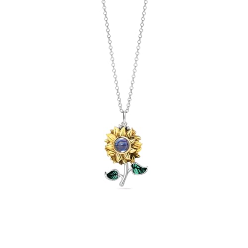 PERIMADE Personalisierte Sonnenblumen-Halskette, individueller Foto-Gedenkprojektionsanhänger, individueller Text und Liebe in 100 Sprachen, Erinnerungs-Charm-Halskette, zierlicher PERIMADE Personalisierte Sonnenblumen-Halskette, individueller Foto-Gedenkprojektionsanhänger, individueller Text und Liebe in 100 Sprachen, Erinnerungs-Charm-Halskette, zierlicher von PERIMADE