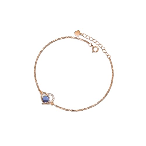 PERIMADE Personalisiertes Bild-Projektionsarmband, personalisierbares Zirkonia-Herz, Foto-Gedenkschmuck, individueller Text und Liebe in 100 Sprachen, Charm-Armband, zierlicher von PERIMADE