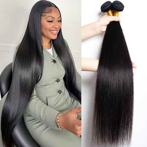 PerisModa Gerade Bündel aus Echthaar, Güteklasse 12A, 100 % unbehandeltes brasilianisches Echthaar, gerades Gewebe, Haarverlängerung, schnelle Wellen, Bündel für Damen, 61 cm, 66 cm, 71 cm PerisModa Gerade Bündel aus Echthaar, Güteklasse 12A, 100 % unbehandeltes brasilianisches Echthaar, gerades Gewebe, Haarverlängerung, schnelle Wellen, Bündel für Damen, 61 cm, 66 cm, 71 cm von PERISMODA