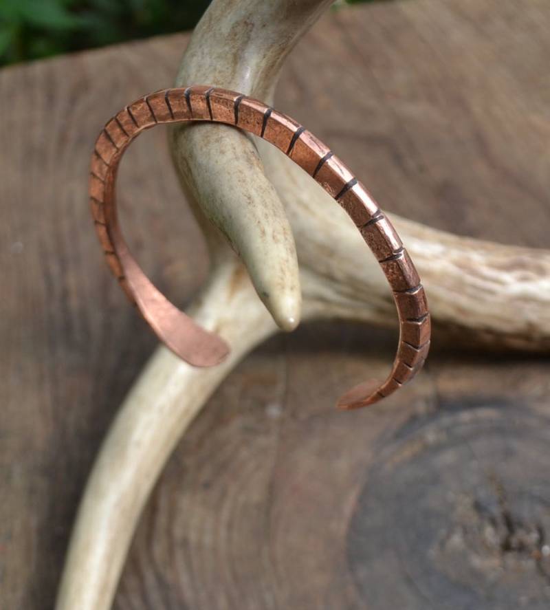 Herren Kupfer Armband, Rustikale Verstellbare Männer Boho Armband von PERLABLU