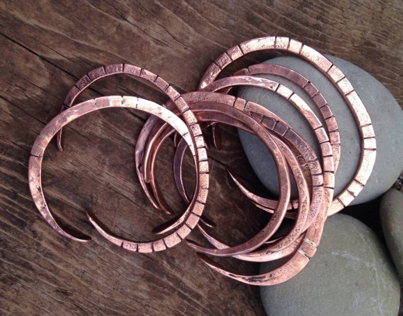 Kupfer Armbänder, Benutzerdefinierte Armband, Herren Frauen Stapeln Armreifen, Reines von PERLABLU