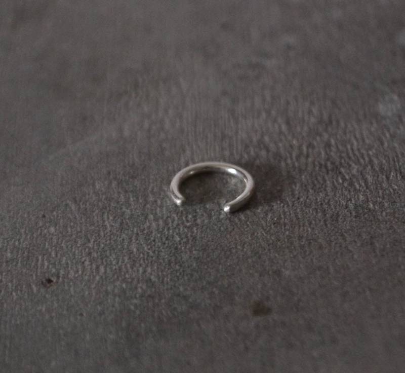 Offener Septum Nasenring, U Sterling Ring, Silber Halbmond Nasenschmuck, Mond 925 Nasenring von PERLABLU