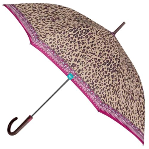 PERLETTI Automatischer Regenschirm mit Tierdruck, winddicht, 102 cm, 2 Farben, bunt, único von PERLETTI