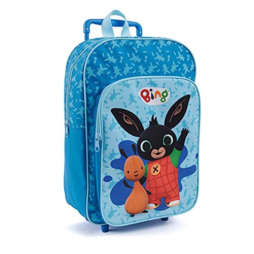 PERLETTI Bing Kinderrucksack mit 2 Rollen für Kinder 3 4 5 6 Jahre - Kindergarten Rucksack mit Abnehmbaren Rädern - Trolley Backpack Kleinkind Mädchen Jungen mit Kaninchen an Fronttasche - 36x24x12 cm von PERLETTI