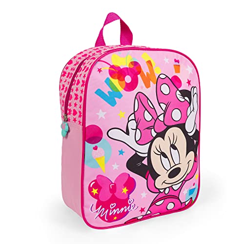 PERLETTI Disney Kinderrucksack Minnie Mouse - Rosa Pink Kindergarten Rucksack Kleine Mädchen 3 4 5 6 Jahre - Minni Maus Kindertasche Kleinkind für Outdoor - Kinder Backpack Spielzeug - 30x24x10 cm von PERLETTI