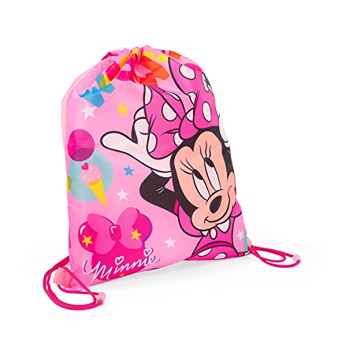 PERLETTI Disney Minnie Mouse Turnbeutel für Mädchen - Schuhbeutel Undurchlässig Rosa mit Minni Maus für Kindergarten Schule - Sportsack Schuhtaschen Sportbeutel Reisen Schuhe Spielzeug - 39x31 cm von PERLETTI