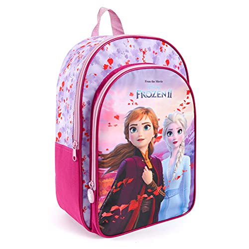 PERLETTI Frozen 2 Rucksack Mädchen 3 4 5 6 Jahre - Kinder Backpack Lila Violett mit Tasche für Kleine Mädchen - Disney Eiskönigin Kindertasche Kleinkind Kindergarten mit Anna Elsa - 36x25x12 cm von PERLETTI