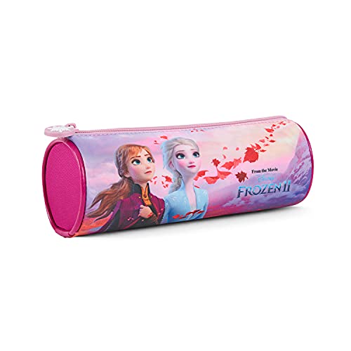 PERLETTI Frozen Federmäppchen Kleine Mädchen - Rosa Etui Kinder Schule mit Prinzessinnen Anna ELSA - Eiskönigin Federtasche Kleinkind Kindergarten - Disney Federmappe mit Olaf Schneemann - 8x23x8 cm von PERLETTI