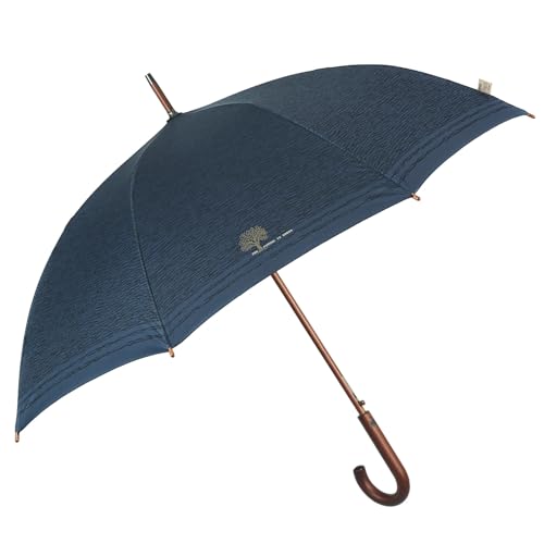 PERLETTI Green Regenschirm Groß Ökologisch Damen - Regen Stockschirm Automatik Eco Naturverbunden Umweltfreundlich Geschenk - Öko Damenschirm Recyceltem Material - Durchm 102 cm (XL Blau) von PERLETTI
