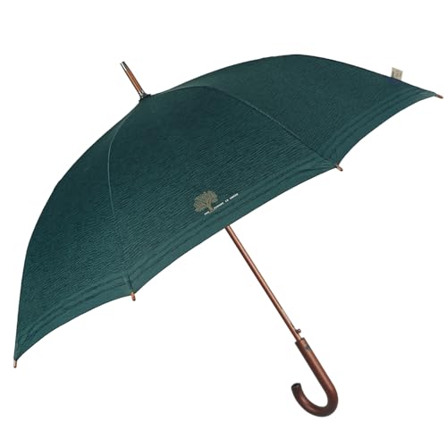 PERLETTI Green Regenschirm Groß Ökologisch Damen - Regen Stockschirm Automatik Eco Naturverbunden Umweltfreundlich Geschenk - Öko Damenschirm Recyceltem Material - Durchm 102 cm (XL Grün) von PERLETTI