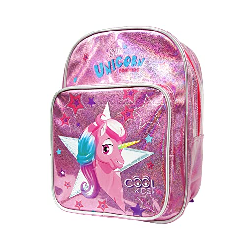 PERLETTI Einhorn Rucksack für Kinder 3 4 5 Jahre - Kleinkind Schultasche Reflektierend - Kinderrucksack Kindergarten Jungen Mädchen - Klein Vorschulrucksack Rosa - 31x24x13 cm (Einhorn mit Tasche) von PERLETTI