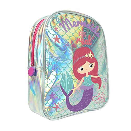 Meerjungfrau Rucksack für Kinder 3 4 5 Jahre mit Reflektierenden Details - Kleinkind Schultasche Kindergarten - Klein Vorschulrucksack Kinderrucksack Jungen Mädchen - 30x24x10 cm (Meerjungfrau) von PERLETTI