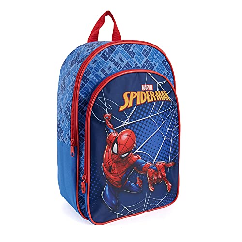 PERLETTI Spiderman Kinder Rucksack 3 4 5 6 Jahre - Spider Man Kindergartenrucksack Blau für Kleine Jungen - Marvel Superheld Backpack Kindertasche - Schulranzen Kleinkind Kindergarten - 36x25x12 cm von PERLETTI