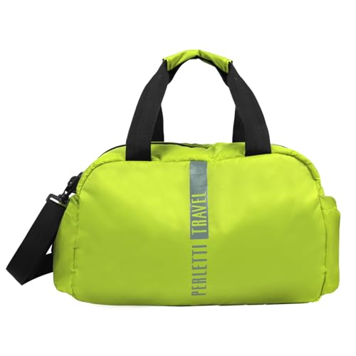 PERLETTI Reisetasche Ryanair 40 x 20 x 25 Herren Damen - Sporttasche Grün Rot Schwarz Weich Leicht Wasserdicht - Weekender Kabine Koffer 20 Liter - Reiserucksack Umhängetasche Lufthansa (Lindgrün) von PERLETTI