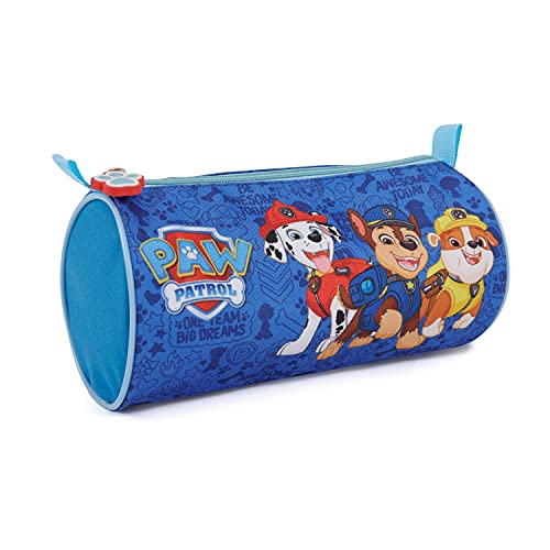 Paw Patrol Federmäppchen Kinder Kindergarten - Helfer auf vier Pfoten Stifte Etui für Kleine Jungen - Blaue Federmappe Schuletui Schule Kleinkind mit Chase Marshall Rubble - 10x21x8 cm - Perletti von PERLETTI