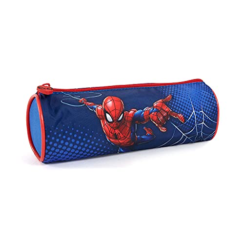 PERLETTI Spiderman Federmäppchen Kleine Jungen - Kinder Federtasche Blau Rot für Kindergarten Schule - Spider Man Etui Federmappe Kleinkind - Junge Federmäpchen mit Marvel Superheld - 8x21x8 cm von PERLETTI