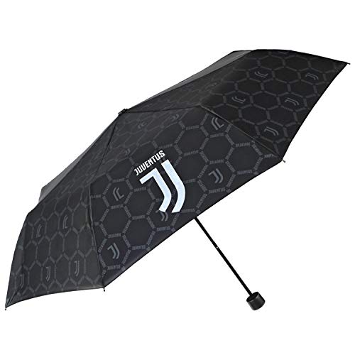 PERLETTI Taschenschirm Juventus Football Club - Juve Regenschirm Offiziell Klein Kompakt Leicht - Regen Schirm Schwarz und Weiß - Juventus Turin Fanartikel Kinder Herren Damen - Durchmesser 98 cm von PERLETTI