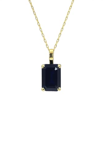 London Blue Topas Anhänger, Smaragdschliff, 7 x 5 mm, 18 K Gelbgold, verstellbare Kette 45 cm London Blue Topas Anhänger, Smaragdschliff, 7 x 5 mm, 18 K Gelbgold, verstellbare Kette 45 cm von PERORNO