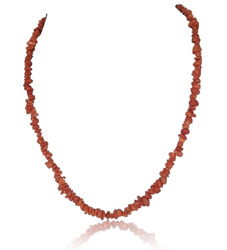 PERORNO Halskette aus echter roter Koralle, Verschluss aus 18-karätigem Gelbgold, 45 cm, für Damen von PERORNO