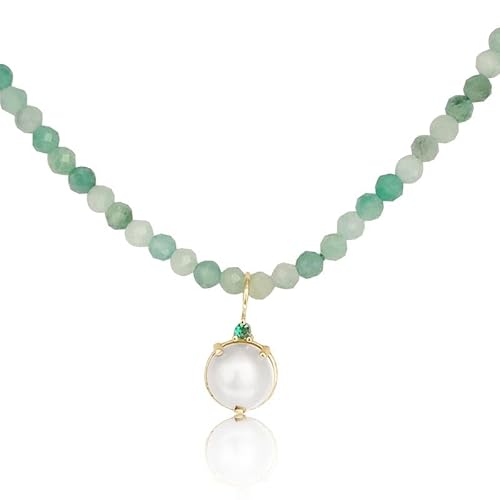 PERORNO Halskette mit australischer Mabe-Perle mit runden Smaragden, 18 Karat Gelbgold PERORNO Halskette mit australischer Mabe-Perle mit runden Smaragden, 18 Karat Gelbgold von PERORNO