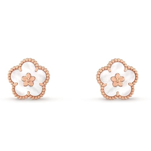 Perlmutt-Ohrringe und 925er Silber mit Zirkonia, Rosa, 10 mm, Sterling Silber Zirkonia Perlmutt Aus Sterlingsilber Kubischer Zirkonia, Nacre von PERORNO