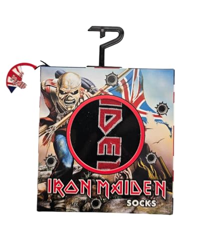 PERRI'S SOCKS Unisex Iron Maiden Gift Box Logo Socken, Schwarz, 10 von PERRI'S SOCKS