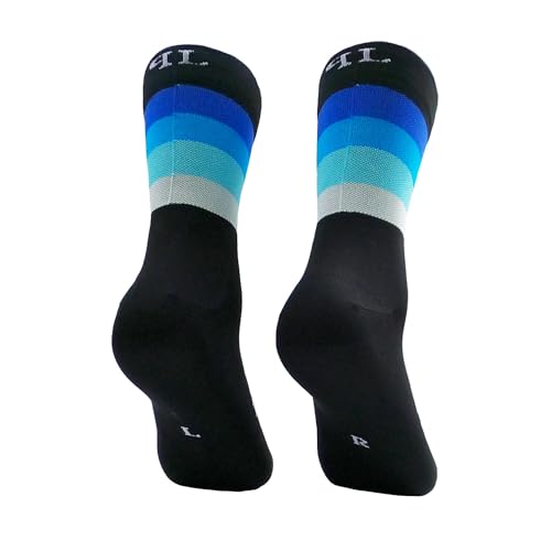 PERRO LOCO CLOTHES Originale Radsocken in limitierter Auflage. Fahrradsocken. (DE/NL/SE/PL, Numerisch, 34, 36, Regular, Regular, Schwarz Blau) von PERRO LOCO CLOTHES