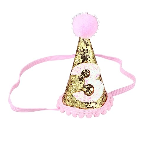 PERSELOSO 1 Stück Glitzerndes Geburtstags Hut für Fotorequisiten mit Plüschball für Ersten Kindergeburtstagsfeiern Glänzend für Jährige von PERSELOSO
