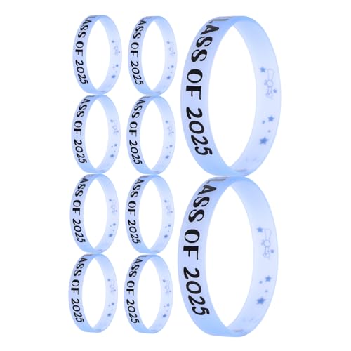 PERSELOSO 10 Stück Class Of Silikon Armbänder Wiederverwendbare Stilvolle Graduierungs Handgelenkbänder Nachtleuchtendem Blau für Abschlussfeiern und PERSELOSO 10 Stück Class Of Silikon Armbänder Wiederverwendbare Stilvolle Graduierungs Handgelenkbänder Nachtleuchtendem Blau für Abschlussfeiern und von PERSELOSO