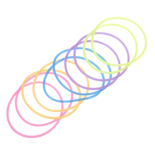 PERSELOSO 10 Stück Leuchtende Silikonarmbänder für Partys Nachtleuchtende Armbänder in Orange Blau Rosa und Gelb Elastisch und Flexibel für Erwachsene von PERSELOSO